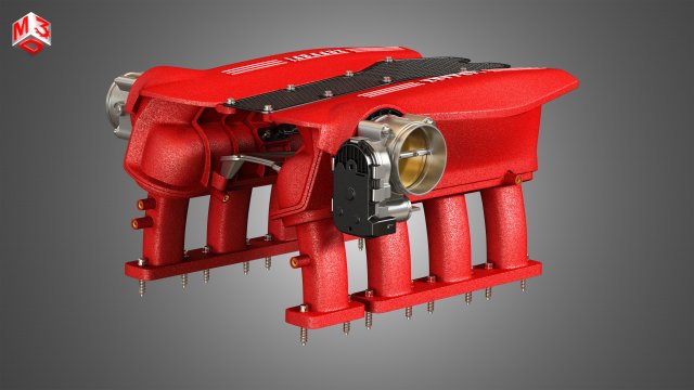 488 gtb engine intake manifold 3D 모델 .c4d .max .obj .3ds .fbx .stl .blend 