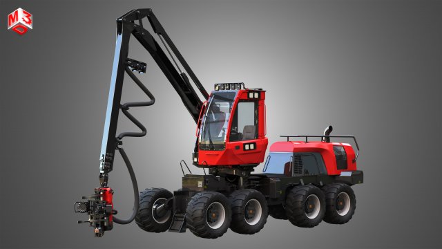 komatsu forestry machine 3D मॉडल .c4d .max .obj .3ds .fbx .stl .blend 