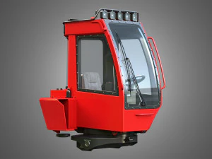 komatsu forestry machine - driving room 3D Model