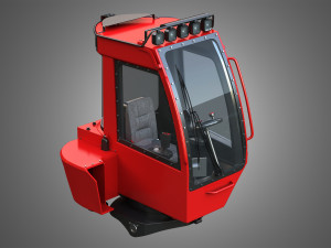 komatsu forestry machine - driving room Modelo 3D