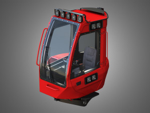 komatsu forestry machine - driving room Modelo 3D