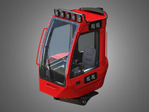 komatsu forestry machine - driving room 3D Model