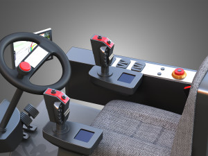 komatsu forestry machine - driving room Modelo 3D