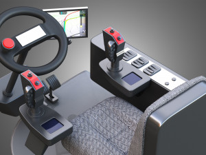 komatsu forestry machine - driving room Modelo 3D