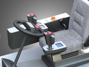 komatsu forestry machine - driving room Modelo 3D