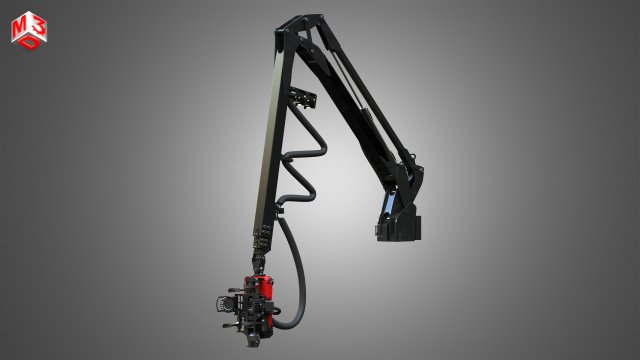 forwarder crane coordinate system with harvester head 3D Model .c4d .max .obj .3ds .fbx .stl .blend 