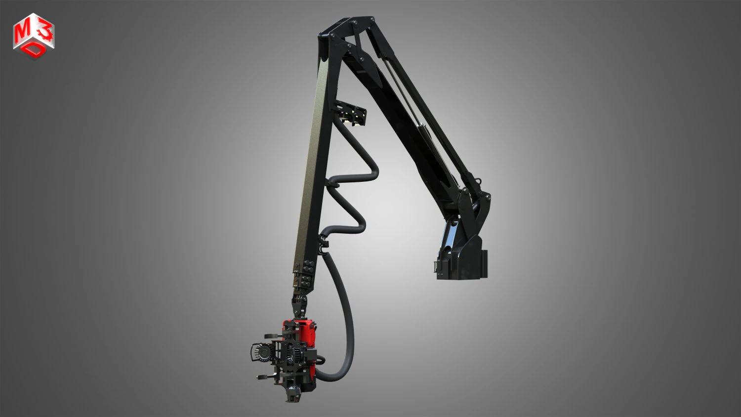 forwarder crane coordinate system with harvester head 3D Model .c4d .max .obj .3ds .fbx .stl .blend 