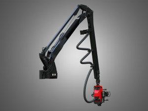 forwarder crane coordinate system with harvester head 3D Model