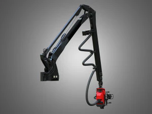 forwarder crane coordinate system with harvester head 3D Model