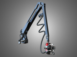 forwarder crane coordinate system with harvester head 3D Model