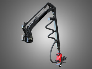 forwarder crane coordinate system with harvester head 3D Model