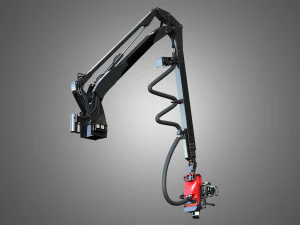 forwarder crane coordinate system with harvester head 3D Model