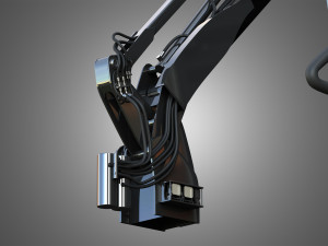 forwarder crane coordinate system with harvester head 3D Model