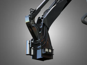 forwarder crane coordinate system with harvester head 3D Model