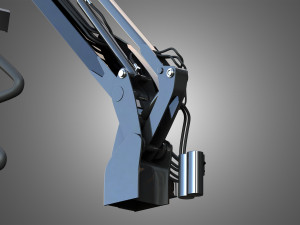 forwarder crane coordinate system with harvester head 3D Model