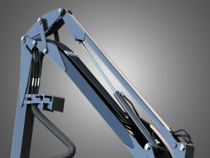 forwarder crane coordinate system with harvester head 3D Model