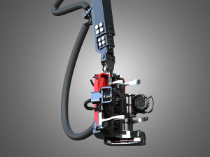 forwarder crane coordinate system with harvester head 3D Model