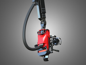 forwarder crane coordinate system with harvester head 3D Model