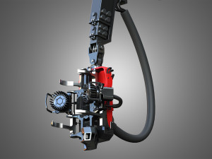 forwarder crane coordinate system with harvester head 3D Model