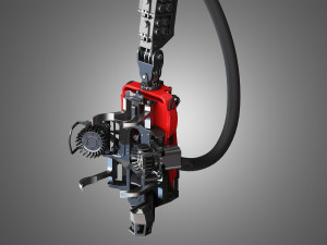 forwarder crane coordinate system with harvester head 3D Model