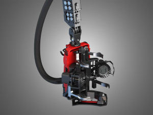 forwarder crane coordinate system with harvester head 3D Model