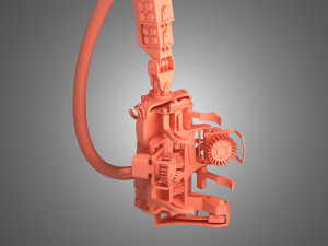 forwarder crane coordinate system with harvester head 3D Model