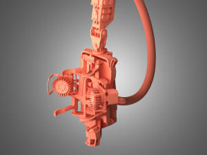 forwarder crane coordinate system with harvester head 3D Model