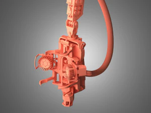 forwarder crane coordinate system with harvester head 3D Model