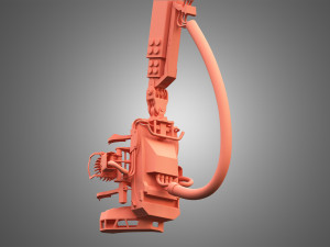 forwarder crane coordinate system with harvester head 3D Model