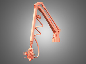 forwarder crane coordinate system with harvester head 3D Model