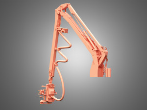 forwarder crane coordinate system with harvester head 3D Model
