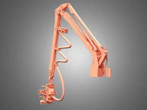 forwarder crane coordinate system with harvester head 3D Model