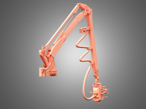 forwarder crane coordinate system with harvester head 3D Model