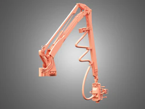 forwarder crane coordinate system with harvester head 3D Model