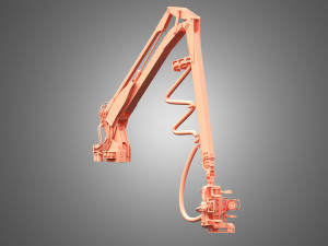 forwarder crane coordinate system with harvester head 3D Model