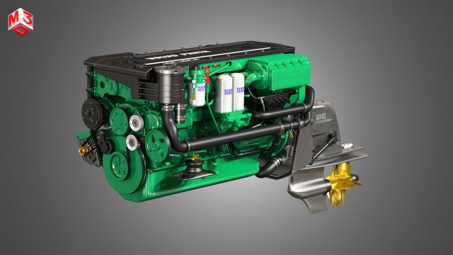 penta d6 400 engine Modello 3D .c4d .max .obj .3ds .fbx .stl .blend 