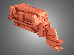penta d6 400 engine Modello 3D