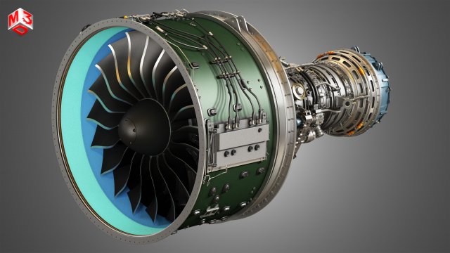 Pw gtf geared turbofan engine Modello 3D .c4d .max .obj .3ds .fbx .stl .blend 