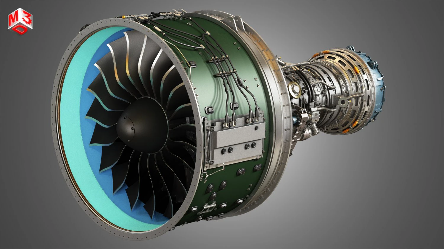 Pw gtf geared turbofan engine 3D Model .c4d .max .obj .3ds .fbx .stl .blend 