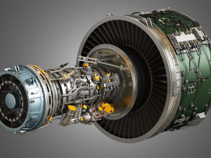 Pw gtf geared turbofan engine Modello 3D