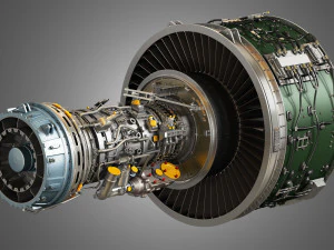 Pw gtf geared turbofan engine 3D Model