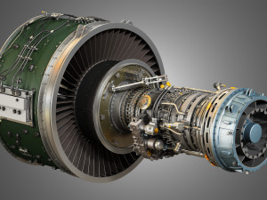 Pw gtf geared turbofan engine Modello 3D