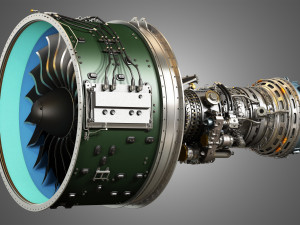 Pw gtf geared turbofan engine Modello 3D