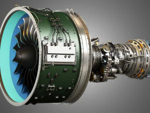Pw gtf geared turbofan engine 3D Model