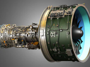 Pw gtf geared turbofan engine 3D Model