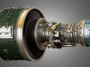 Pw gtf geared turbofan engine Modello 3D