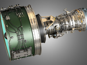 Pw gtf geared turbofan engine Modello 3D