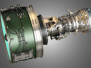 Pw gtf geared turbofan engine 3D Model