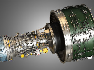 Pw gtf geared turbofan engine Modello 3D