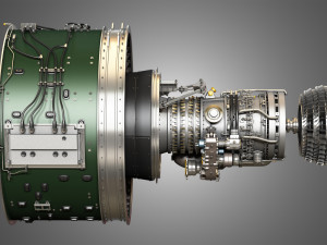 Pw gtf geared turbofan engine Modello 3D